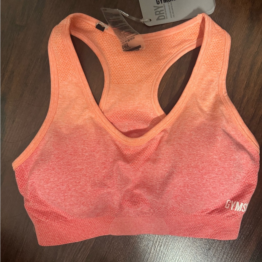Gymshark Ombre Seamless Sports Bra in Peach Coral